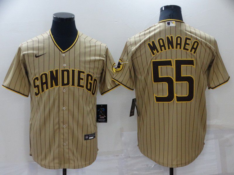 Men San Diego Padres 55 Manaea Browm Strip Game 2022 Nike MLB Jersey